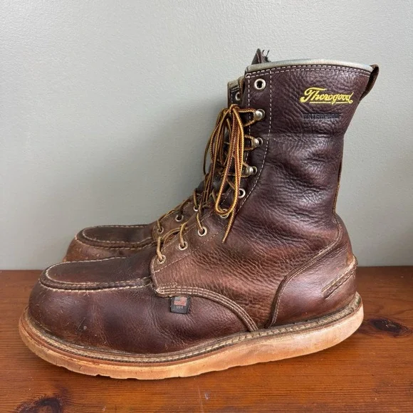 Thorogood 804-3800 Men's 8 Leather WP Moc Steel Safety‎ Toe Work Boot Sz 13 EE
